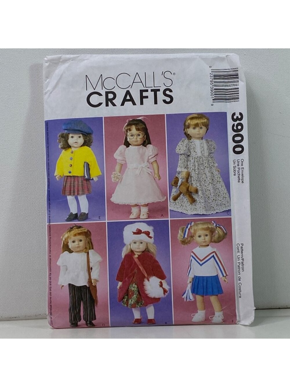 McCalls  3900 18 Inch Doll Clothes Pattern American Girl Uncut DIY Garments
